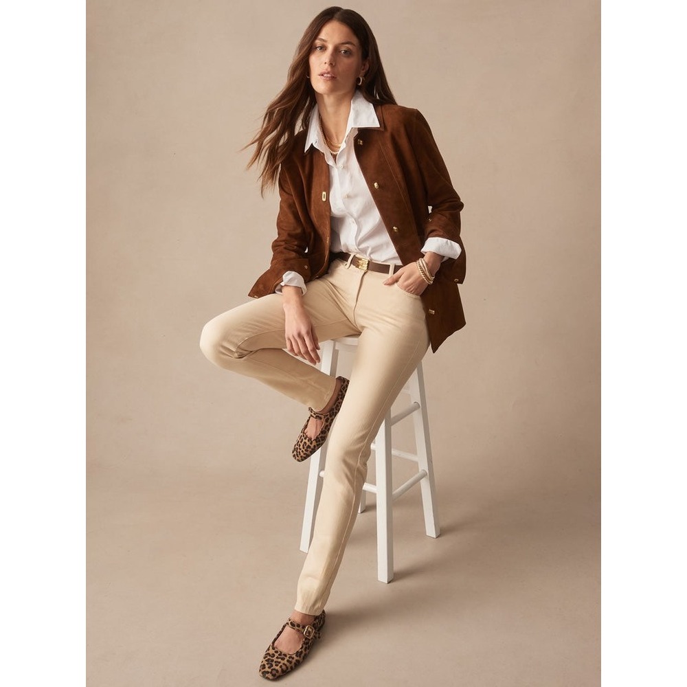 J McLaughlin Lexi Jeans Womens 6 Khaki Stretch Pants Coastal Chic Preppy Classic